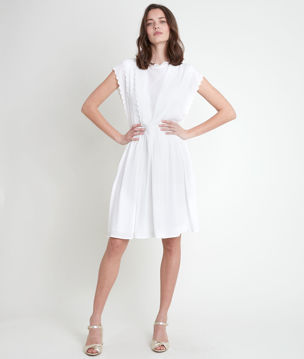 Picture of MOUNIA ECRU EMBROIDERED DRESS